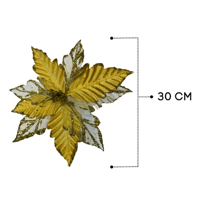 Glitter Poinsettia Flower Decoration