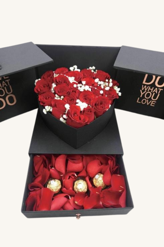 Surprise rose chocolate gift box