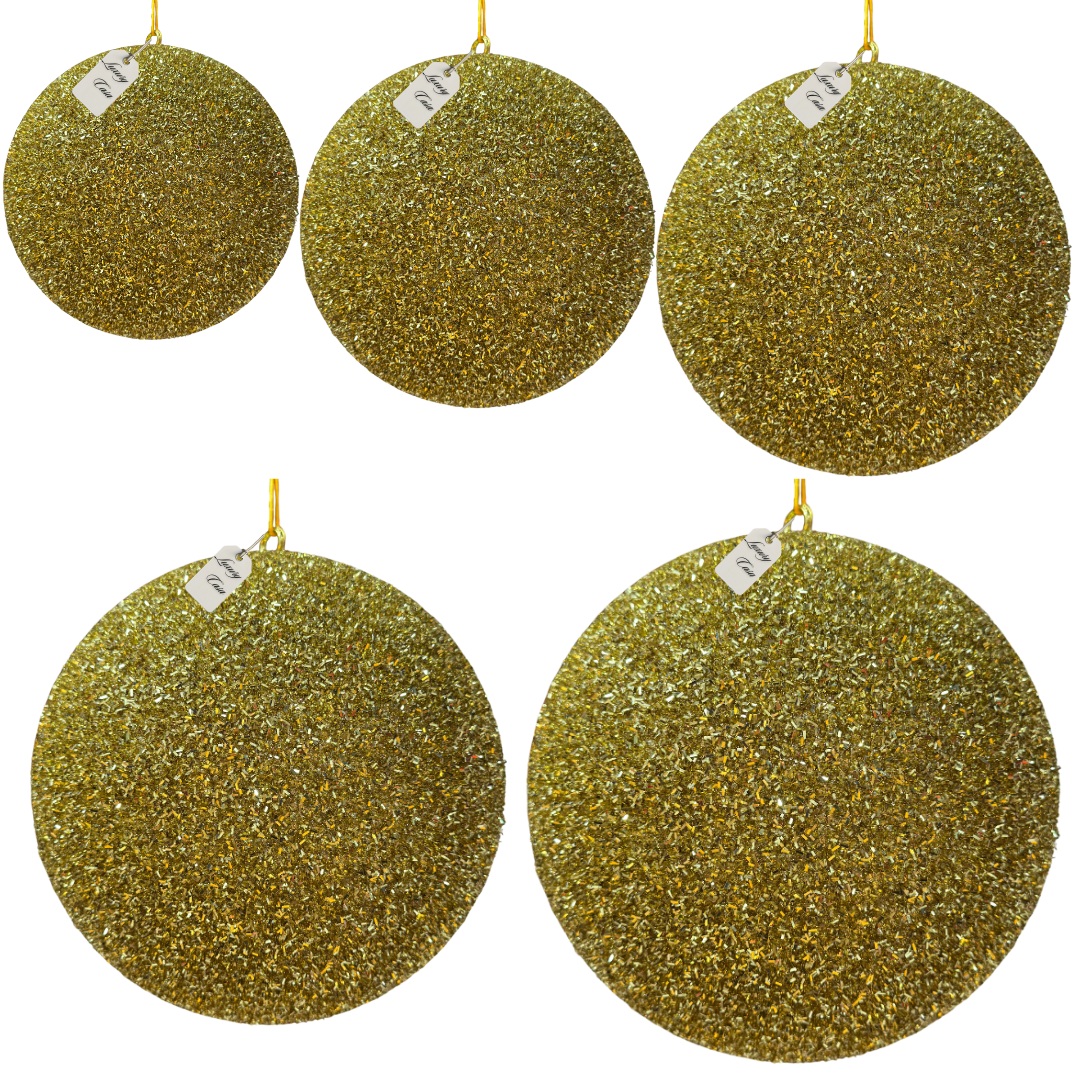 Gold Glitter Christmas Baubles
