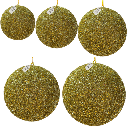Gold Glitter Christmas Baubles