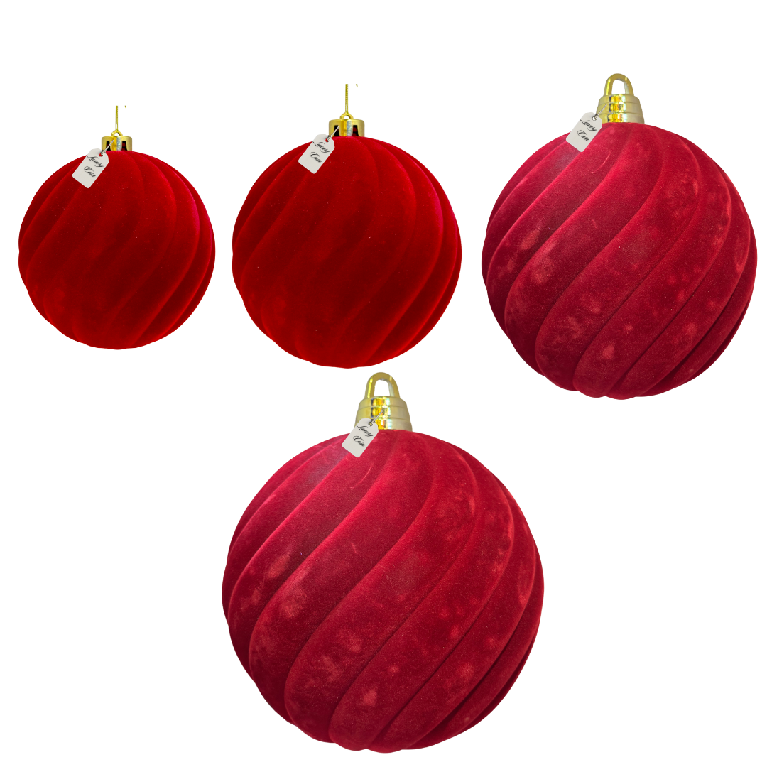 Red Velvet Christmas Baubles
