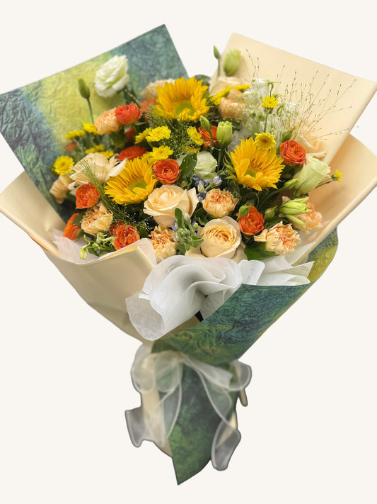 Breeze Is Blowing | Sunflower Roses Bouquet