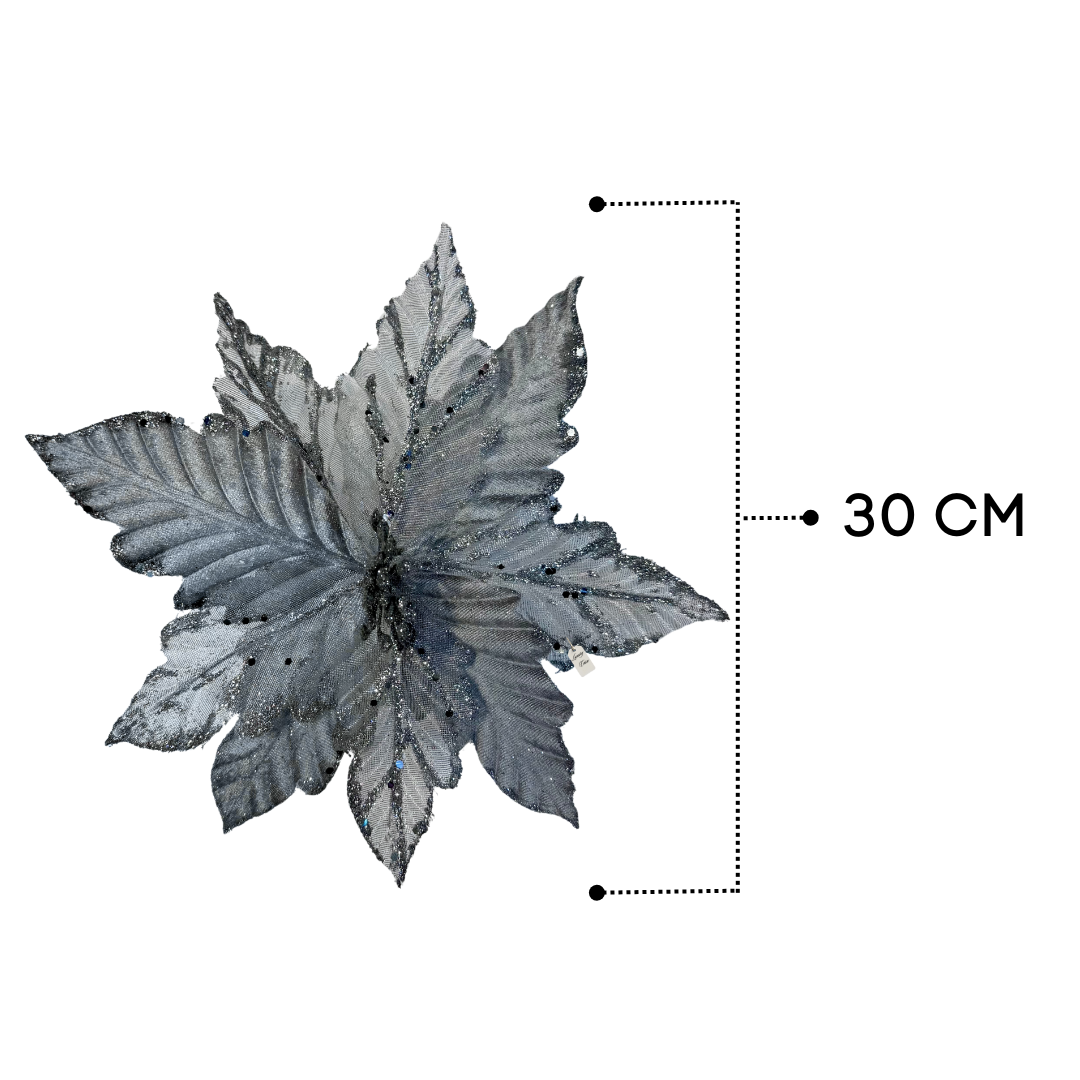 Glitter Poinsettia Flower Decoration