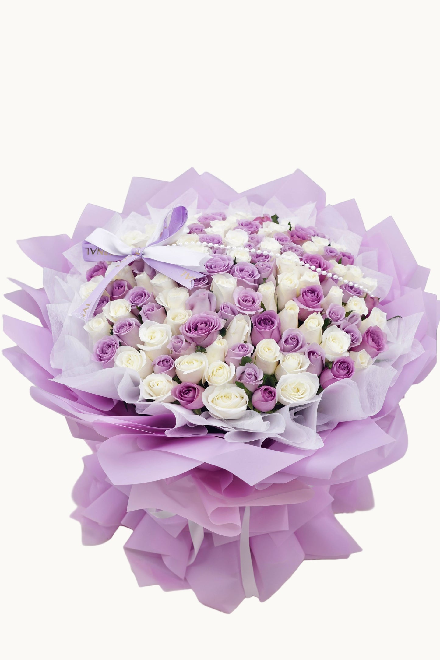 Purple And White Tones | Mixed Bouquet Of Purple And White Roses