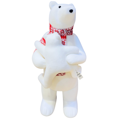 Polar Bear with Cub Decoration and Scarf
