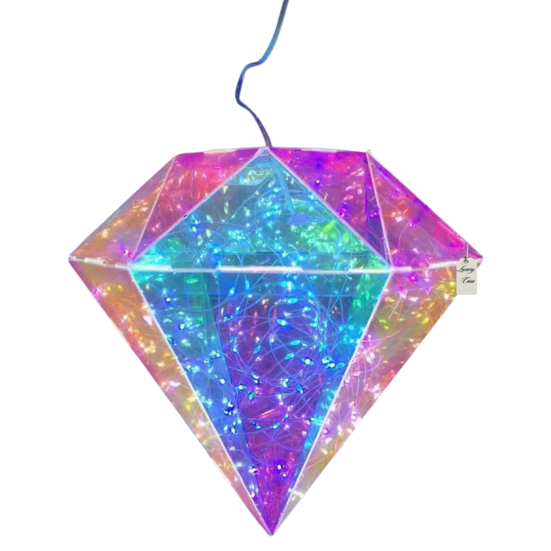 Geometric Multicolor Gem Diamond Light Decoration