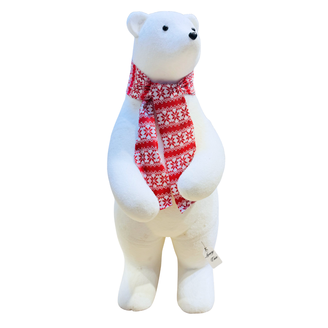 Standing Polar Bear Decoration with Scarf