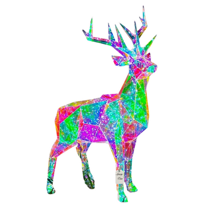 Geometric Multicolor Reindeer Decoration