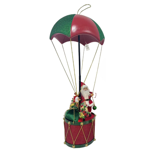 Santa Parachute with Drum Base – Collapsible Christmas Decoration