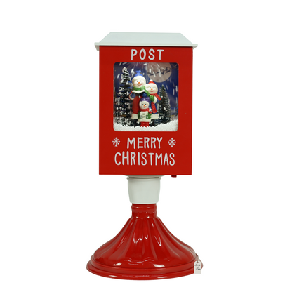 Christmas Musical Snowman Table Mailbox with Snowfall