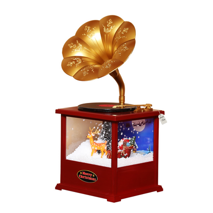 Christmas Musical Gramophone with Snowfall