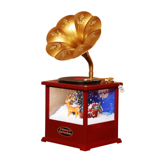 Christmas Musical Gramophone with Snowfall