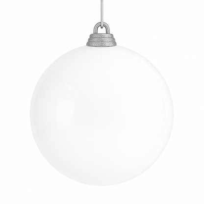 White Christmas Bauble Ornament – 50 cm (Glossy Shatterproof XXL Decoration)