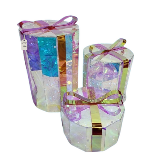 Geometric Multicolor Gift Box Light Set (3 Pieces)