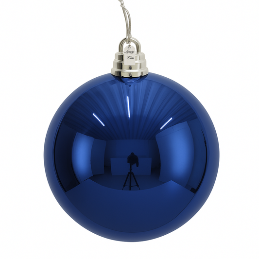 Blue Christmas Bauble Ornament – 40 cm (Glossy Shatterproof XL Decoration)