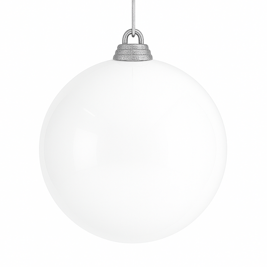 White Christmas Bauble Ornament – 40 cm (Glossy Shatterproof Extra-Large Decoration)