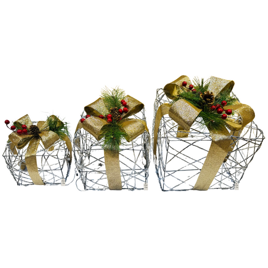 Golden Ribbon LED Gift Box Set