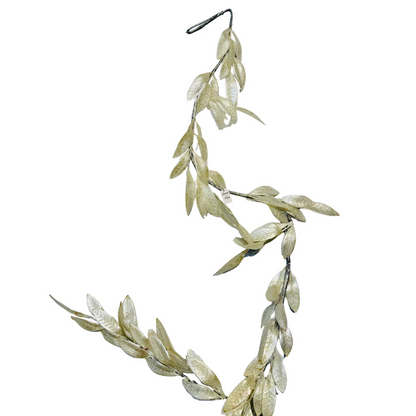 Christmas Silver Leaf Garland Decoration