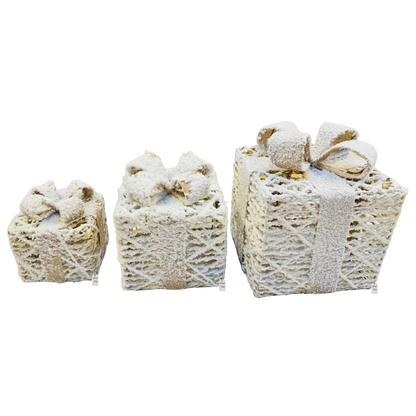 Snow Covered LED Gift Box Set