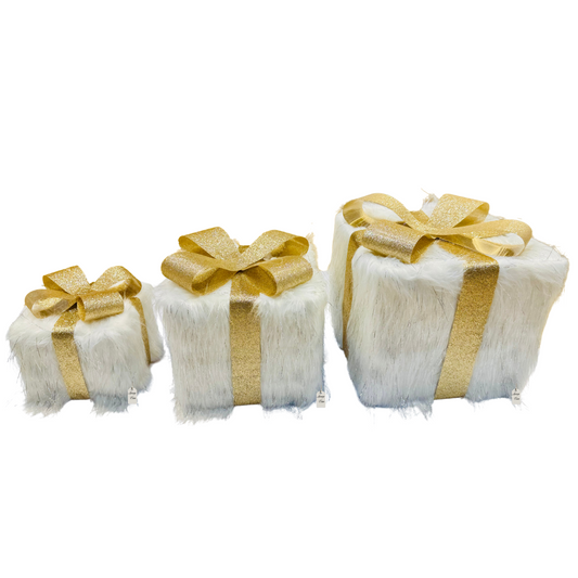 Fur Wrapped LED Gift Box Set
