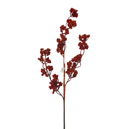 Christmas Red Glitter Berry Stem Decoration