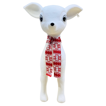 White Reindeer with Red Scarf
