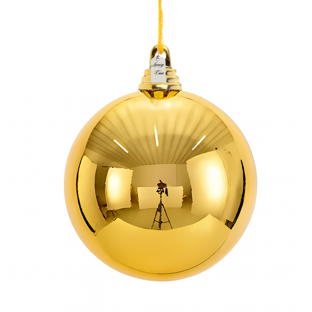 Gold Christmas Bauble Ornament – 50 cm (Glossy Shatterproof XXL Decoration)