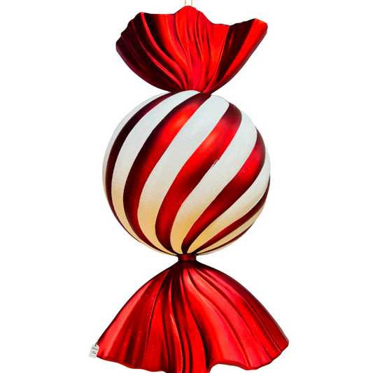 Christmas Round Striped Candy Ornament