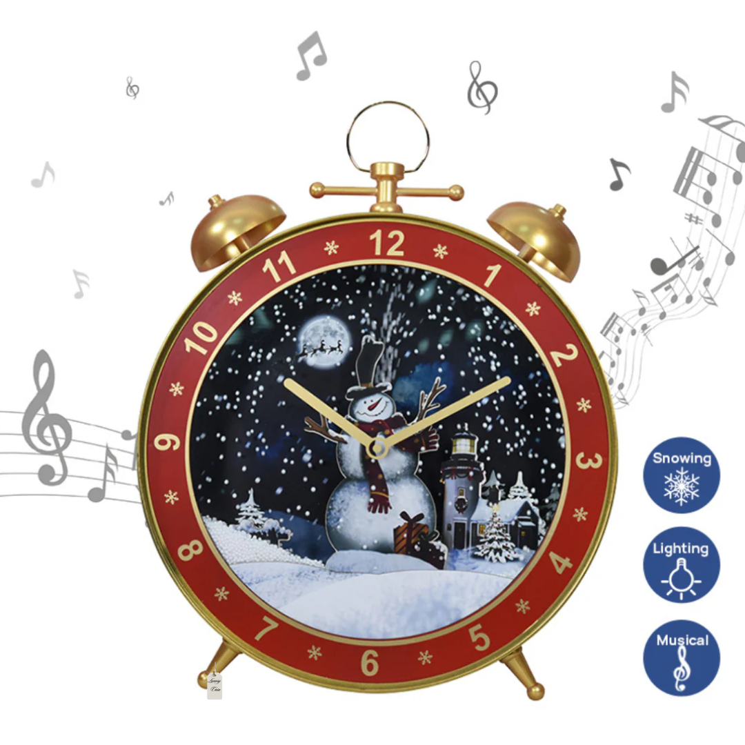 Christmas Snowing Musical Clock Decoration