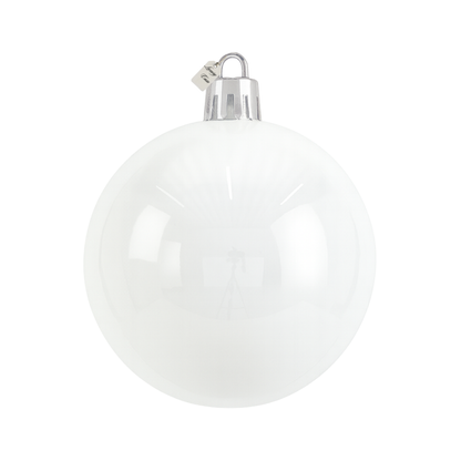 White Christmas Bauble Ornament – 25 cm (Glossy Shatterproof Decoration)