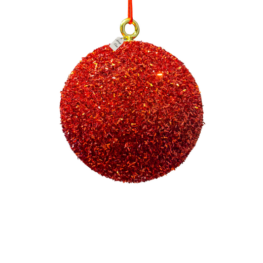 Red Glitter Christmas Baubles