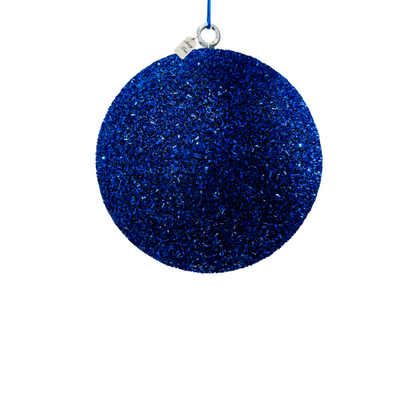 Blue Glitter Christmas Baubles