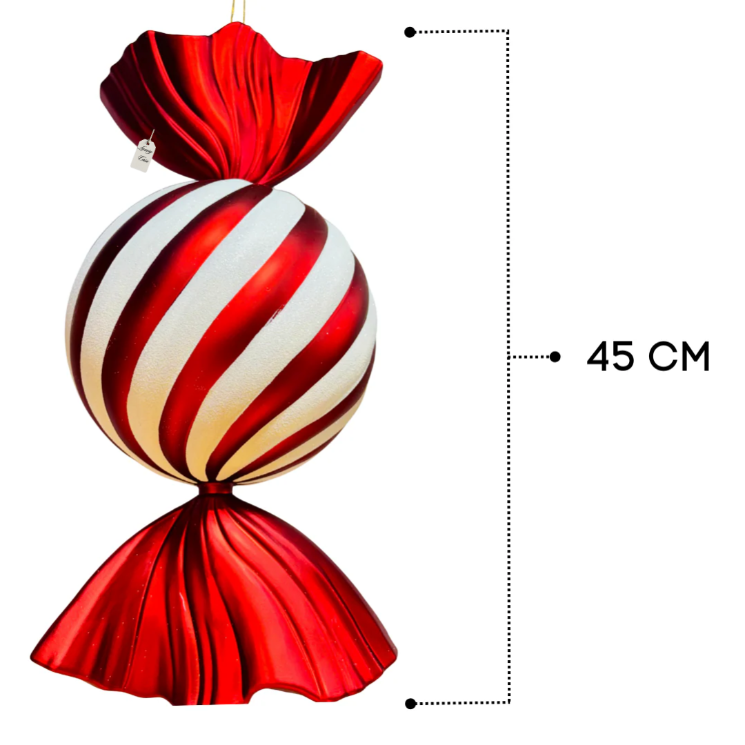 Christmas Round Striped Candy Ornament