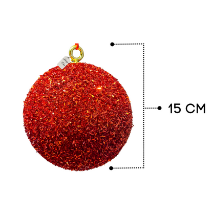 Red Glitter Christmas Baubles
