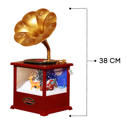 Christmas Musical Gramophone with Snowfall