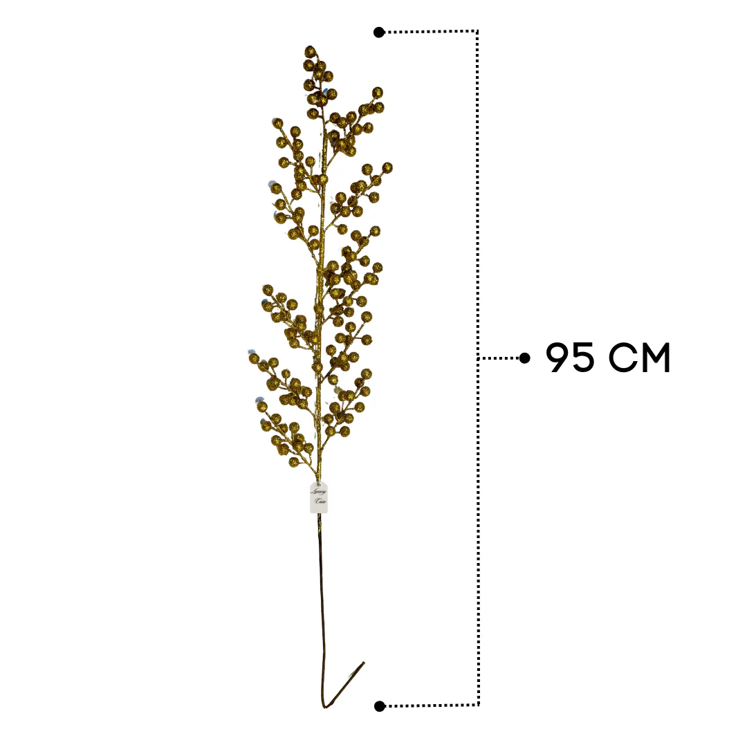 Christmas Gold Glitter Berry Stem Decoration