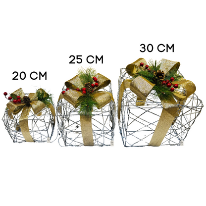 Golden Ribbon LED Gift Box Set