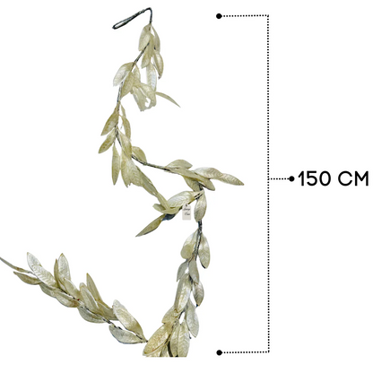 Christmas Silver Leaf Garland Decoration