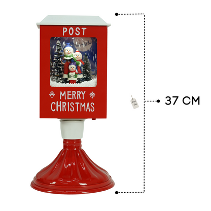 Christmas Musical Snowman Table Mailbox with Snowfall