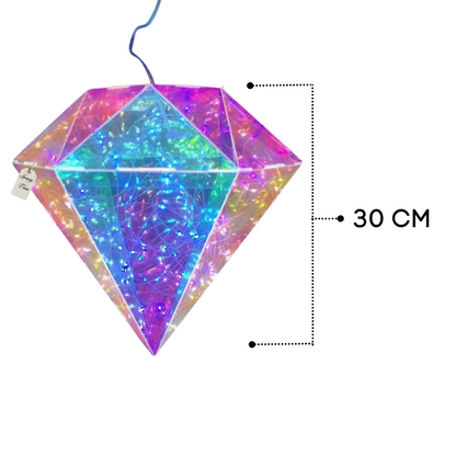 Geometric Multicolor Gem Diamond Light Decoration