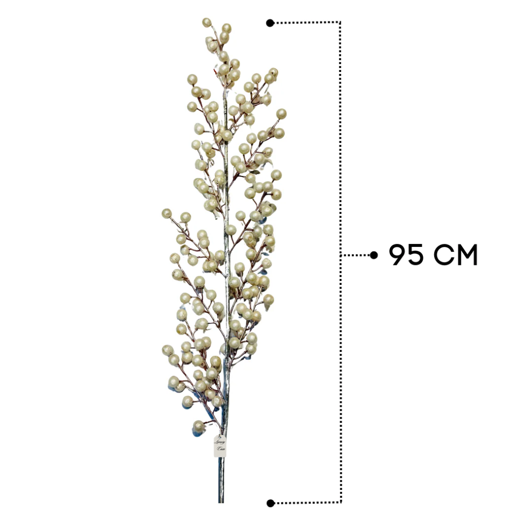 Christmas Pearl White Berry Stem Decoration