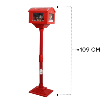 Christmas Musical Tall Santa Mailbox with Snowfall