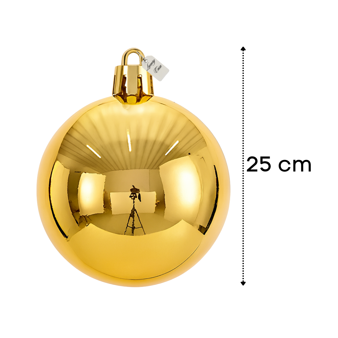 Gold Christmas Bauble Ornament – 25 cm (Glossy Shatterproof Decoration)