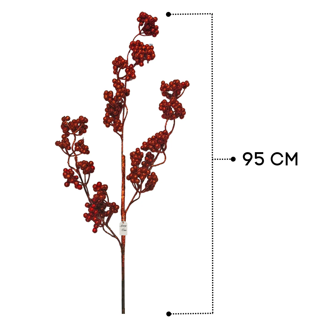 Christmas Red Glitter Berry Stem Decoration