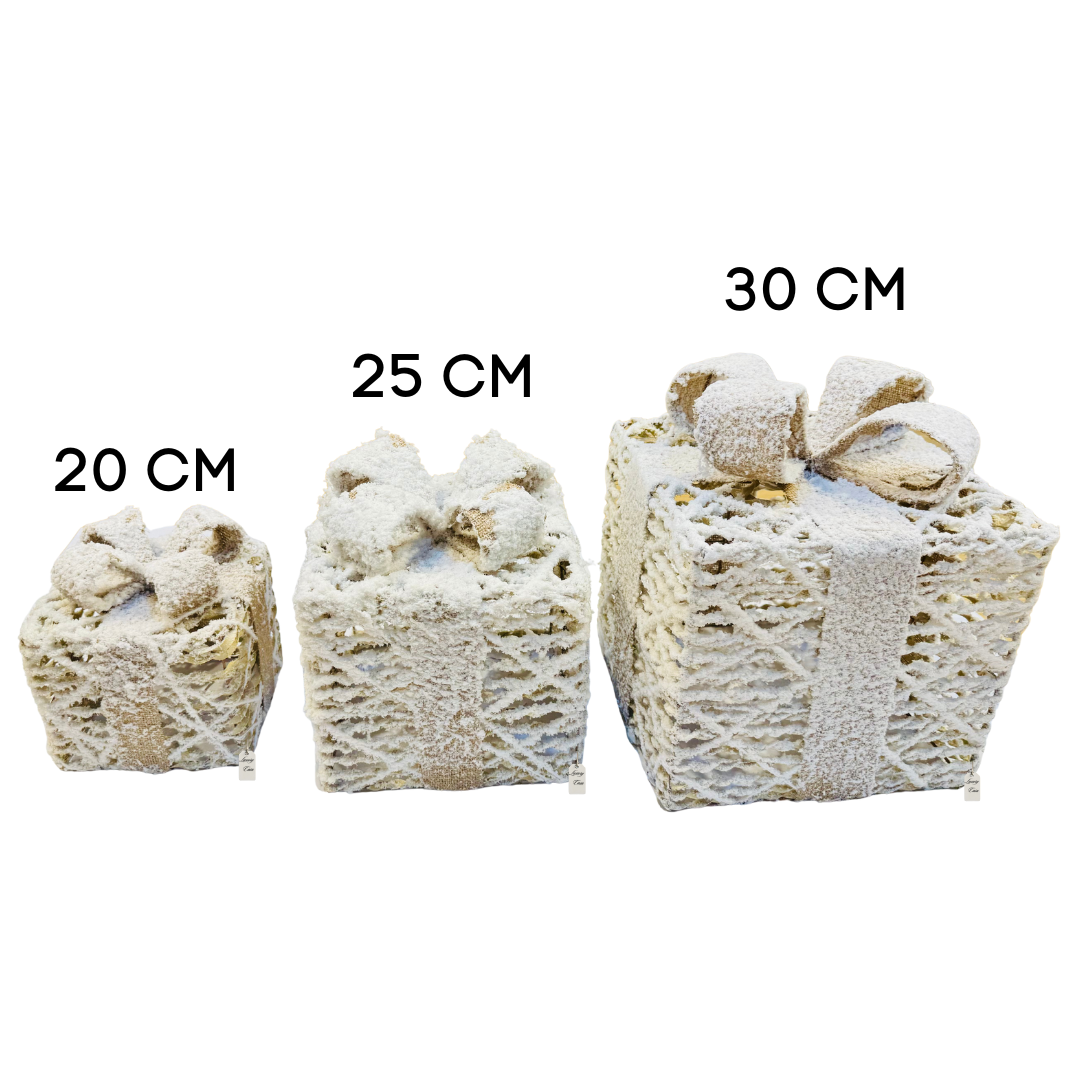 Snow Covered LED Gift Box Set