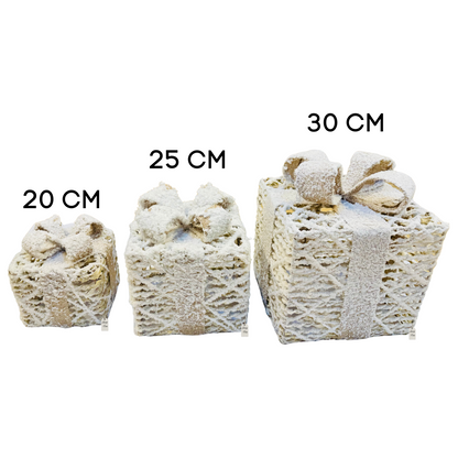 Snow Covered LED Gift Box Set