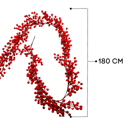Vibrant Red Berry Christmas Garland