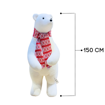 Standing Polar Bear Decoration with Scarf