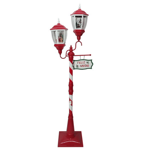 Musical Christmas Lamp Post with Snowfall Effect
