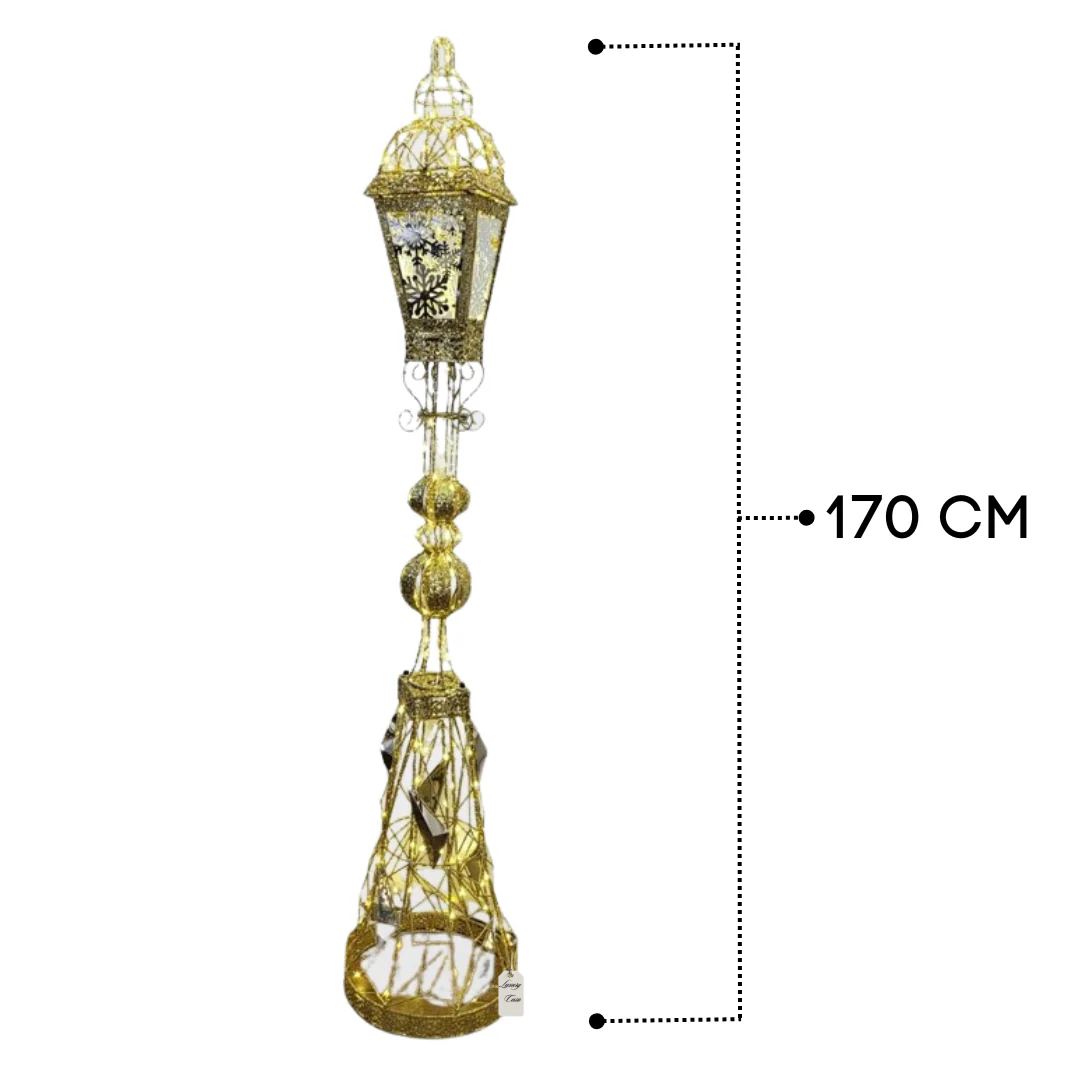 Gold Decorative Lamp Post Holiday Decoration